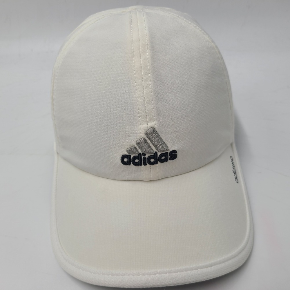 Adidas Hat Adjustable White‎ Gray Climacool Adizero Performance Running Golf Men